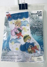  26 Design Works Angel Felt Applique Embroidery Stocking Kit 5068 - 16"