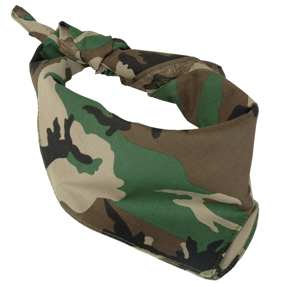 Des Bois Camo Coton Bandana - 100% Arm?e Camouflage Militaire Foulard ?charpe - Photo 1/1