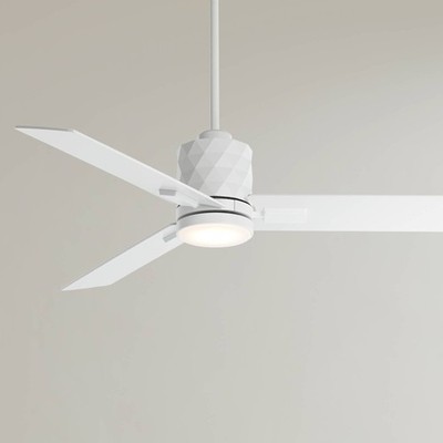 54'' Casa Vieja Lex Matte White LED Ceiling Fan with Remote
