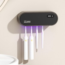 Toothbrush Holder Wall Mounted, Cleaning Box with Smart Drying and Cleaning, ...