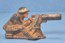 Vintage Barclay Manoil Lead Toy Soldier Machine Artillery Gunner