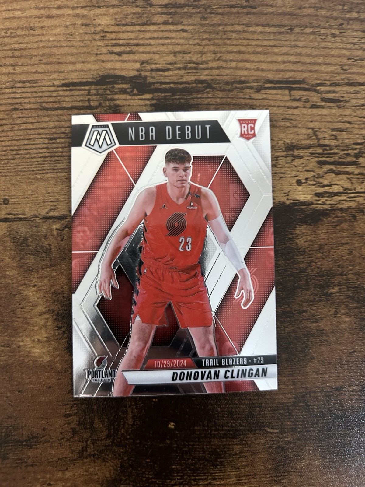 2024-25 Mosaic NBA Debut Rookie Donovan Clingan #261 Trail Blazers