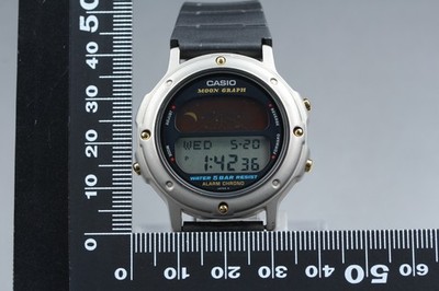 Rare! 1980s CASIO GMW-61 Moon Graph Mod 832 Astronomy Watch Near
