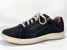 Image of Clarks Nalle Lace Women's Navy Leather Low Trainers Size 5D Brand New RRP £90