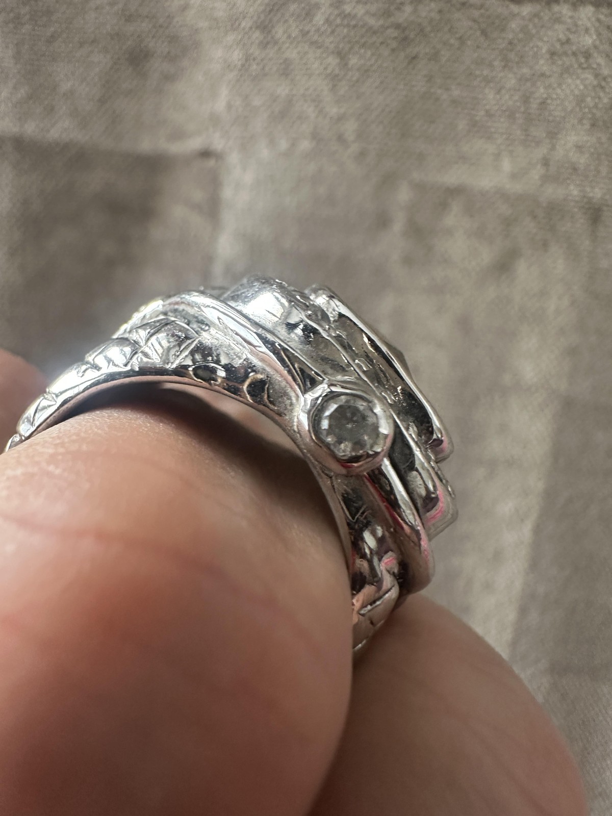 Bold Silver Tone Statement Cocktail Ring Cushion … - image 8