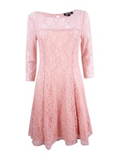 SL Fashions Women's Sequined Lace Fit & Flare Dress