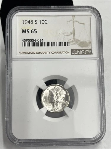 1945 S Mercury Dime NGC MS-65