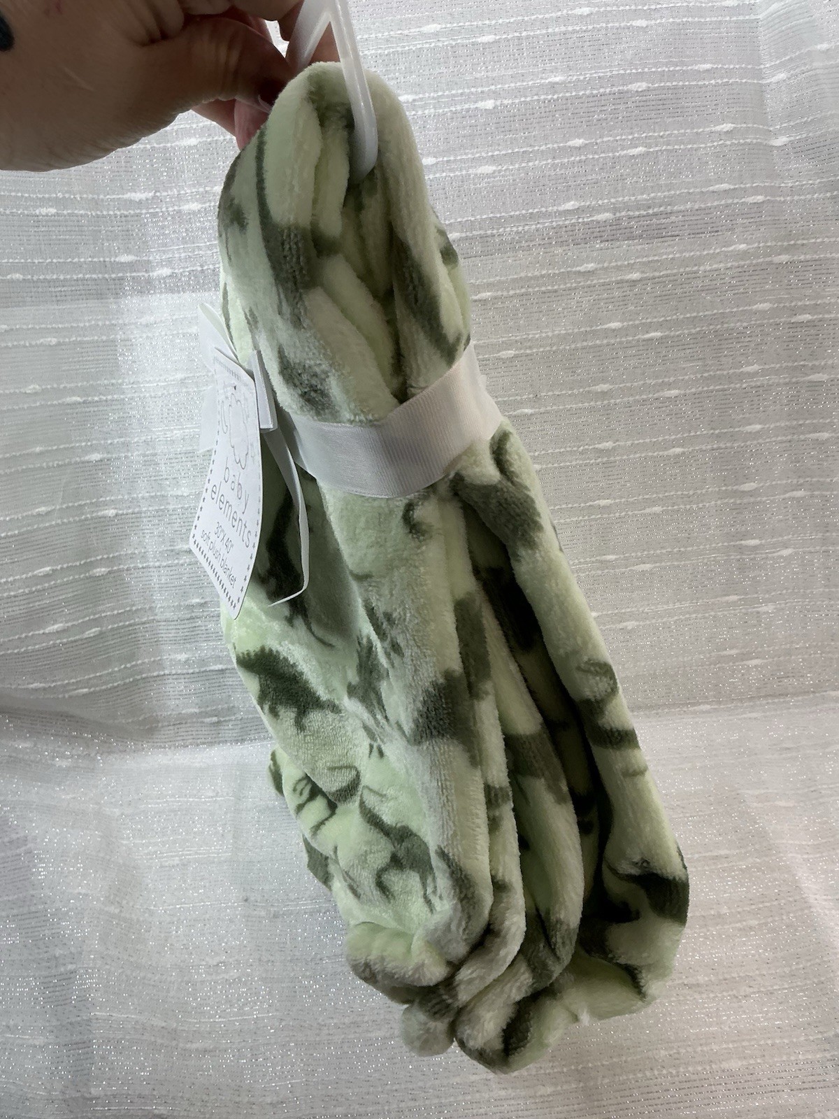 Baby Elements Dinosaur Baby Blanket Security Lovey Plush Boys Dino Green NEW