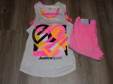 NWT GIRLS JUSTICE SHORTS TANK BRA SZ M 10