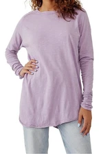 WE THE FREE Arden Tee Sz S Light Purple Raglan Sleeve Oversized Slub Knit Cotton