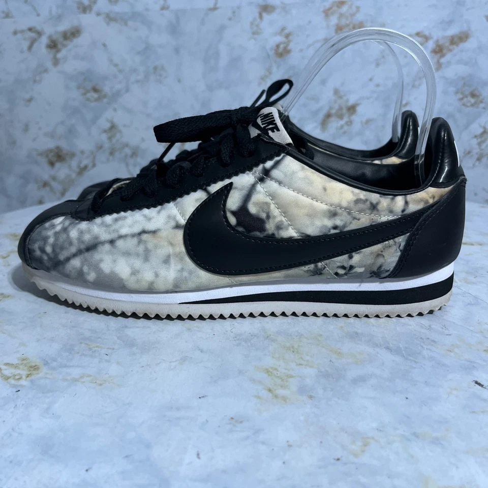 Nike Classic Cortez вишневый цветок женщин размер 9 туфли белый черный низкие кроссовки - Изображение 4 из 4