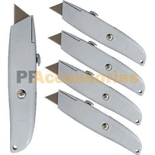 5x Utility Metal Cutter Knife Heavy Duty Box Cutter Retractable Razor Blade LOT