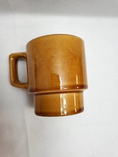Vintage 1960's Retro Grandpa Coffee Mug Cup Brown Glaze ☆ UNIQUE ☆ Small Chip
