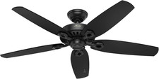 Hunter 52 Inch Outdoor or Indoor Ceiling Fan No Light with Pull Chain - Black Ce