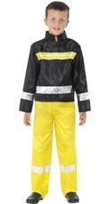Kids Fireman Sam Firefighter Costume Boys Girls Fancy Dress Outfit Age 7-9 Years