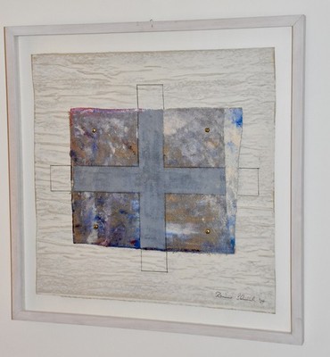 RAINER SCHENK BILD 59 x 59 cm UNIKAT handsigniert von 1994 inklusive Rahmen
