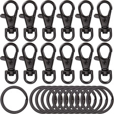 24Pcs Metal Swivel Clasps Lanyard Snap Hook Premium Lobster Claw Clasp Keychain