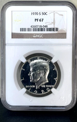 1970 S SILVER Kennedy Half Dollar NGC PF67 Cameo Details!- Absolute GEM!
