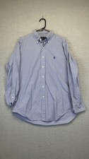 Ralph Lauren Shirt Mens 16 32-33 Blue Check Classic Fit Button Down Long Sleeve