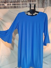 Chaps Women's Blue Dress Flutter Sleeves Size 16 NWT