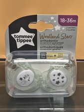 2-pack Pacifier Glow in Dark 18-36 Month BPA FREE Orthodontic Woodland Stars