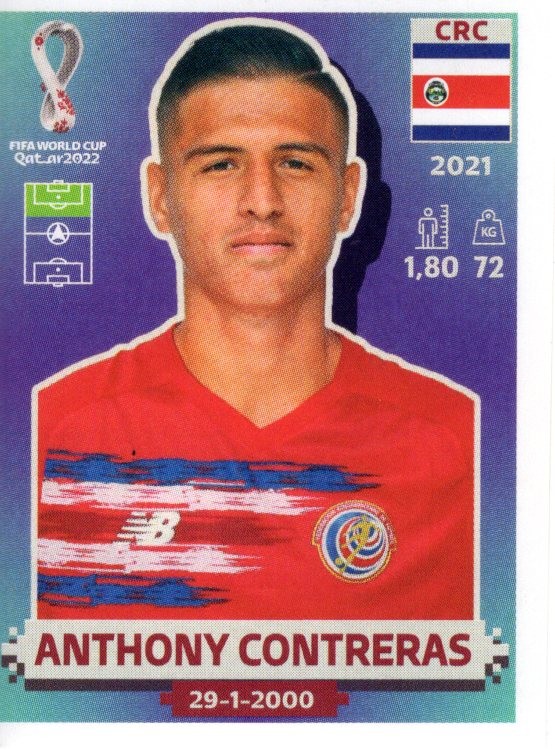 2022 Panini World Cup Stickers #CRC18 Anthony Contreras - SCR
