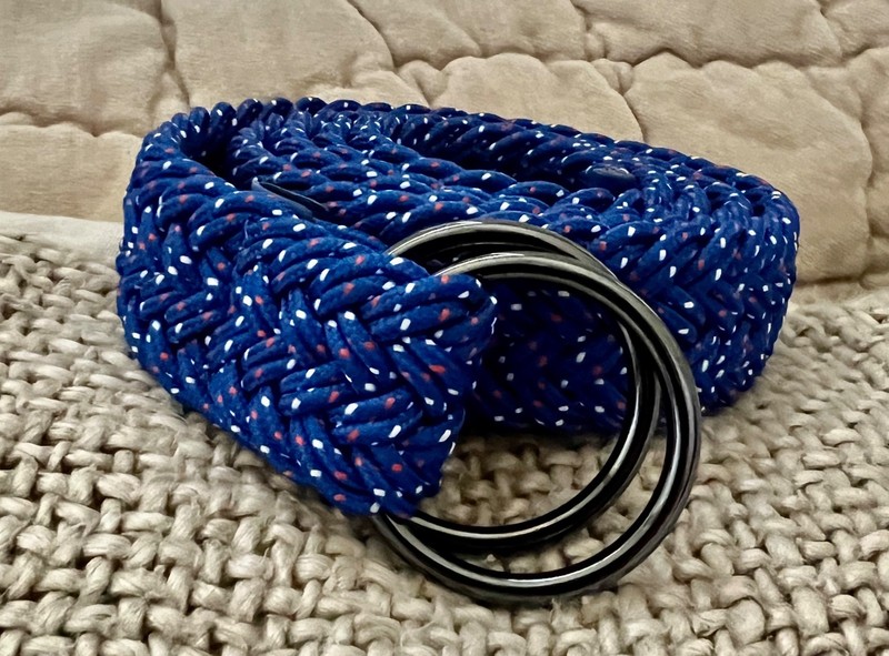 Vineyard Vines Men’s Nautical Red White Blue Braided Cord Belt Size Large