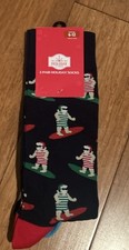 Holiday Time Christmas Print Santa 2 Pair Mens Novelty Dress Socks