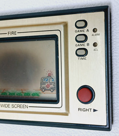 NINTENDO GAME and WATCH Fire Wide Screen 1981 - FR 27 - For Parts only