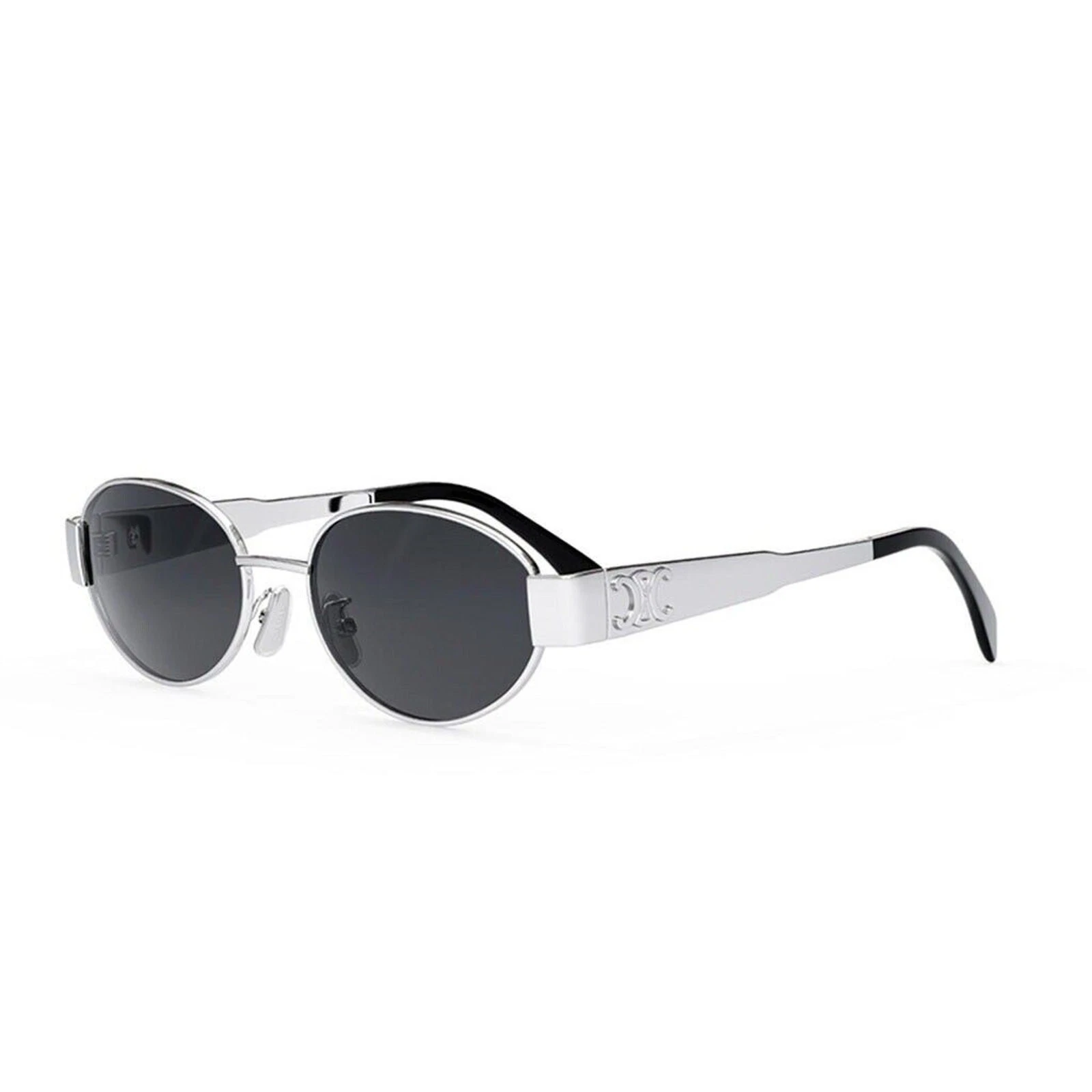 Celine — Celine CL40235U 16A Triomphe Metal Sunglasses Silver Frame Grey Lens Authentic
