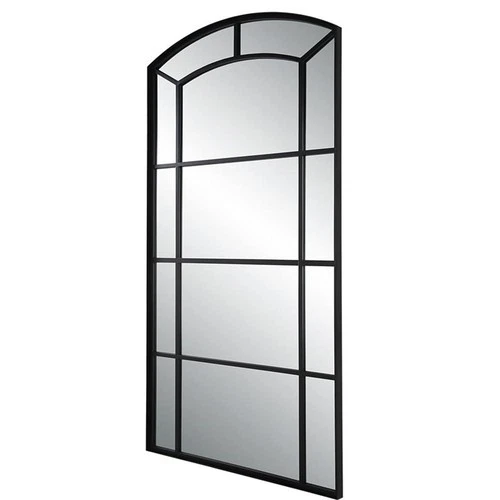 Uttermost Camber Oversized Arch Iron Metal Mirror in Rich Satin Black - Picture 2 of 9