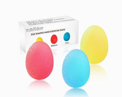 voidbiov Hand Squeeze Stress Balls Set mit Tragetasche - 3 S, rot/gelb/blau 