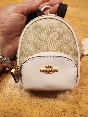 Coach Mini Court Backpack Bag Charm in Signature Canvas