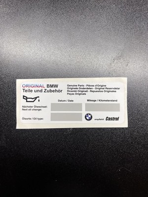 Vintage BMW Oil Change Interval Sticker E30 E36 E46 Euro German
