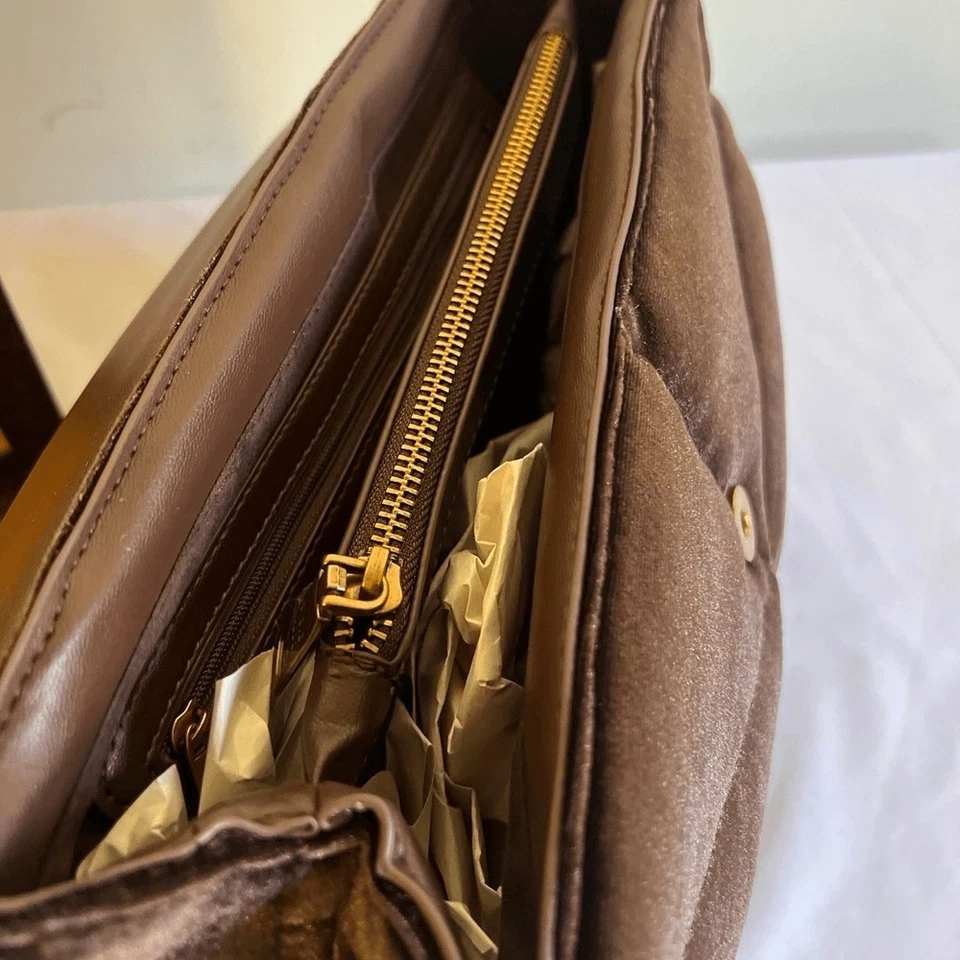 NUEVO Bolso de Mano Steve Madden Terciopelo Marrón Foto 4 de 4