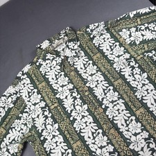 Vintage O'Neill Hawaiian Shirt Mens XL Green White Floral Aloha Made USA 90s