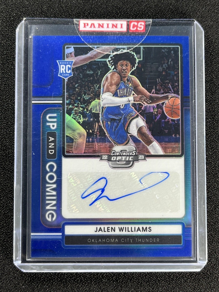 2022-23 Panini Contenders Optic Jalen Williams Blue Up And Coming Auto RC /75