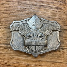 Vintage Harley-Davidson  Belt Buckle Eagle Logo Badge Rectangle  3&rdquo;-2.5&rdquo;