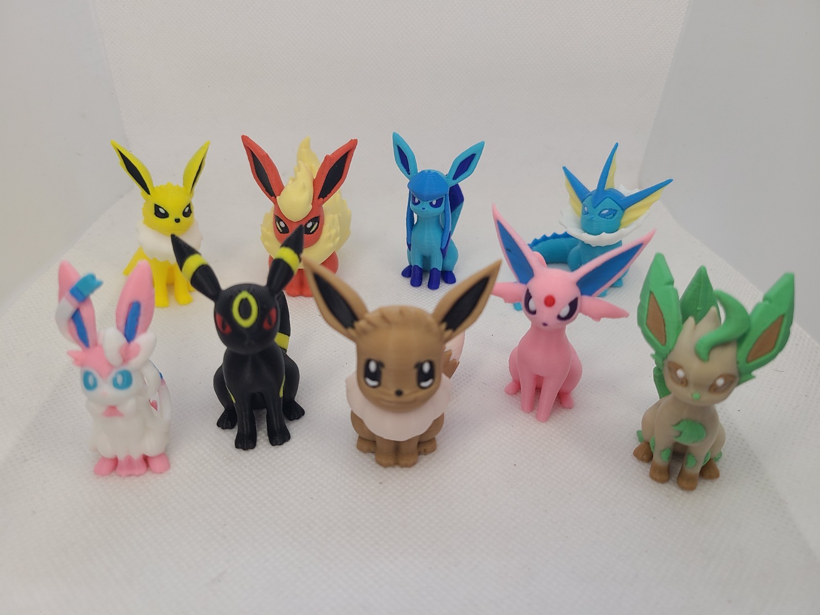 Eevee & All 8 Eeveelutions Complete Figure Set | 9 Pieces | 50mm | 2in Miniature