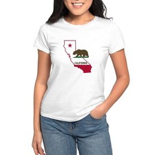 CafePress CALI STATE W BEAR T Shirt Women's T-Shirt 1306298848