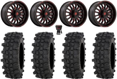 Fuel ARC 22'' Wheels Red 35'' ACP Tires Honda Pioneer 1000 / Talon