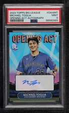 2023 Topps Big League Opening Act Blue Foil Michael Toglia PSA 9 MINT Auto 0l1