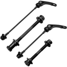 1Pair Quick Release Bicycle Hubs and Steel Axles, Black 4Pcs