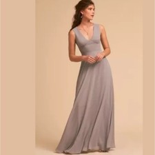 BHLDN x ANTHROPOLOGIE Capulet Dress Gray Grey {3R46}