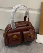 COACH  Twin Turnlock Bag 20 Satchel/Top Handle Bag Maple CCC55 Outlet NEW