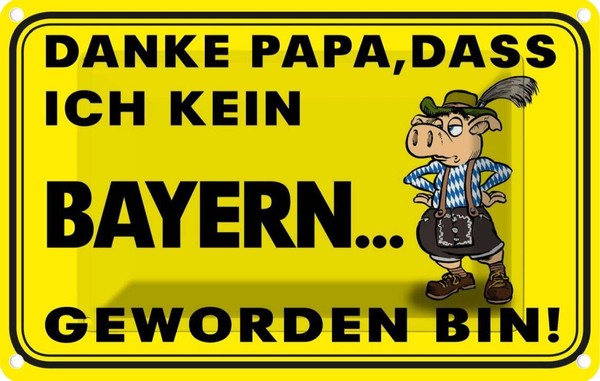 Blechschild 20X30 Cm Danke Papa Dass Ich Kein Bayer Spruch Zitat Deko Geschenk M-image