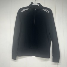 Michael Kors KORS 81 Men  s Medium Quarter Zip Pullover Black Active Athletic Top
