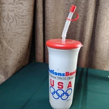 Vintage 1996 USA Olympic Team Plastic Souvenir Tumbler Cup Nations Bank