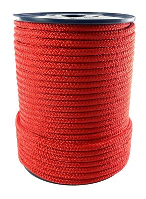 10 mm rotes doppelt geflochtenes Polyesterseil x 100 Meter, Qualitäts Dockline Marine