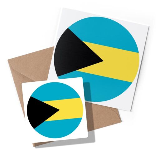 1 x Greeting Card & Sticker Set - Bahamas Flag Map #9048 - Foto 1 di 3